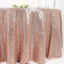 Sequin 120" Round Tablecloth Rose Gold - Seamless Glittering Table Cover