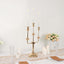 3-Arm Taper Candelabra Candle Holder Stand Gold Metal Wedding Centerpiece - Decorative Display 20"