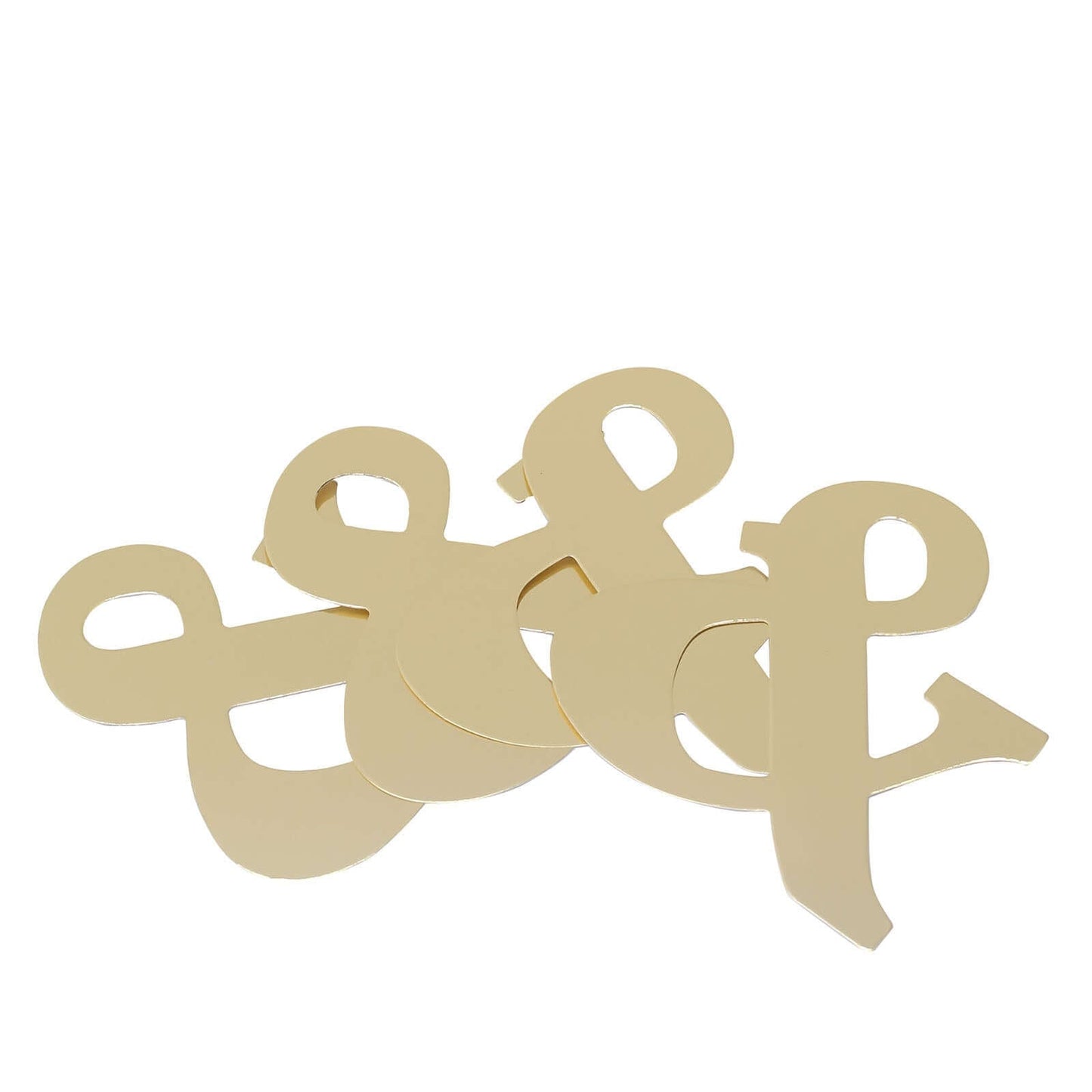 4 Pack 5" Metallic Gold Alphabet Symbol "&" Sticker Banners, Customizable Stick On Letters