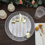 24-Pack Plastic Flatware Set in Metallic Gold with Beige Handle - Heavy Duty Disposable Modern Silverware 8"