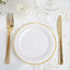 10-Pack Plastic Dessert Plates White with TrÃ¨s Chic Gold Rim - Disposable Plates for Appetizers 6"