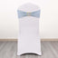 5 Pack Spandex Chair Sashes Dusty Blue with Gold Rhinestone Buckles - Reusable Four-Way Stretch Sash Bands 5"x14"