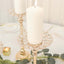 Set of 3 Metal Votive Candle Holders Crystal Beaded Design Gold - Tea Light Centerpieces 11", 13", 15"