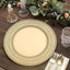 6-Pack Acrylic Round Charger Plates 13" in Gold with Lace Embossed Rim, Rustic Plastic Decorative Charger Tableware