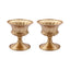 2-Pack Metal Pedestal Flower Vases Roman Style Gold - Sophisticated Mini Compote Vase for Table Settings 6"