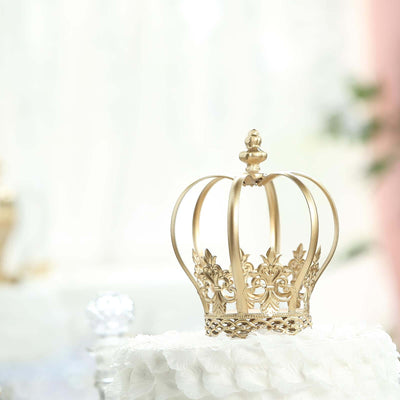 Metal Royal Crown Cake Topper Gold for Glamorous Events & Special Occasions 8"