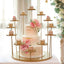 Metal Cake Stand with 12-Arm Tiered Cupcake Holders Gold - Layered Dessert Display Tower Centerpiece for Luxurious Weddings Gala Events & Dessert Buffets 29"