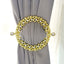 2 Pack 7" Gold Barrette Style Acrylic Crystal Curtain Tie Backs, Round Backdrop Drapery Brooch Holdbacks