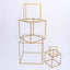 2-Pack Metal Flower Stands Gold Geometric Wedding Centerpieces Square Frame - Durable Display 12"