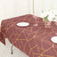 Polyester 60"x102" Rectangle Tablecloth Cinnamon Rose with Gold Foil Geometric Pattern - Wrinkle-Resistant & Durable Table Cover