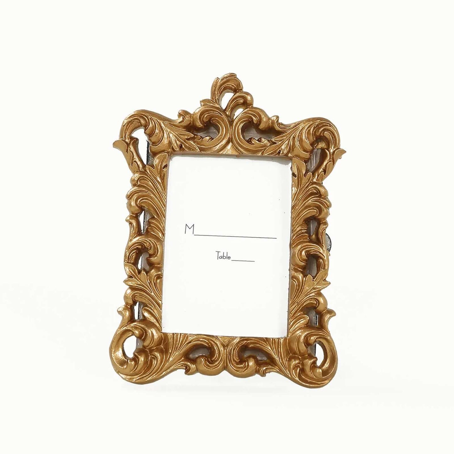 4-Pack Picture Frames Gold Resin Vintage Ornate Design Rectangle - Mini Photo Frame Wedding Place Card Holders & Party Favors 4"x3"