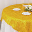 Polyester 72"x72" Table Overlay Square Tablecloth Gold - Metallic Fringe Shag Tinsel Design for Luxe Events