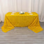 Polyester 90"x156" Rectangle Tablecloth Gold Metallic Fringe Shag Tinsel Design Table Cover for Events Decor