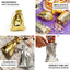 10 Pack Metallic Gold Lame Polyester 5"x7" Party Favor Gift Bags, Shiny Fabric Drawstring Candy Pouch