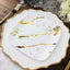 10-Pack Plastic 8" Square Dessert Plates in White with Gold Marble Design - Disposable Appetizer Salad Party Plates for Weddings, Banquets & Special Events