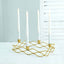Rectangular Taper Wreath Candelabra 4 Arm Gold Metal Candle Holder Centerpiece - Stylish Wedding Decor 12"x8"