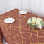 Polyester 90"x132" Rectangle Tablecloth Terracotta (Rust) with Gold Foil Geometric Pattern - Wrinkle-Resistant Seamless Table Cover
