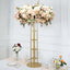 Metal Wedding Centerpiece Open Frame Design Gold - Grand Halo Top Floral Riser Pedestal 46"