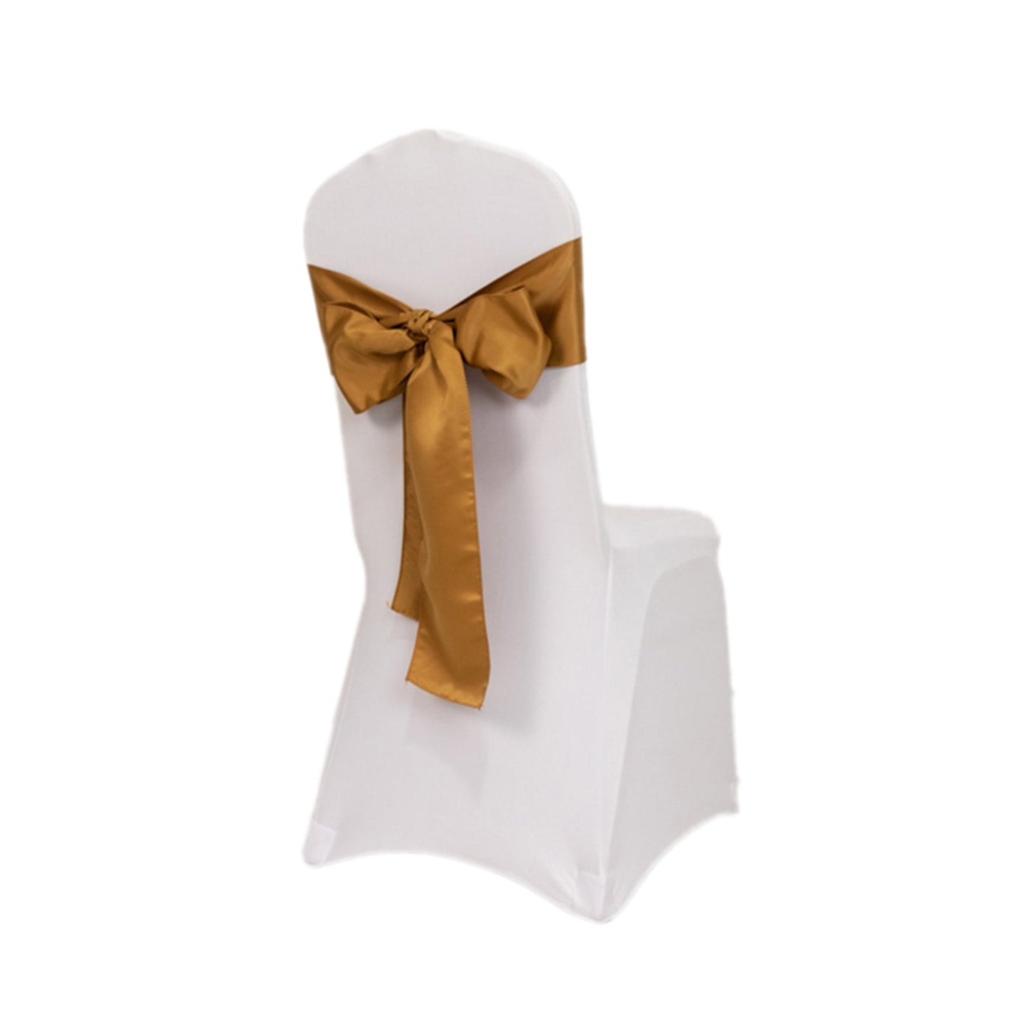 5 Pack Lamour Satin 6"x106" Chair Sashes Gold - Stylish Reusable Decorative Bows for Weddings & Gatherings