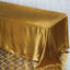 Satin Rectangular 90"x132" Tablecloth Gold - Seamless Stylish Table Cover for Weddings and Parties