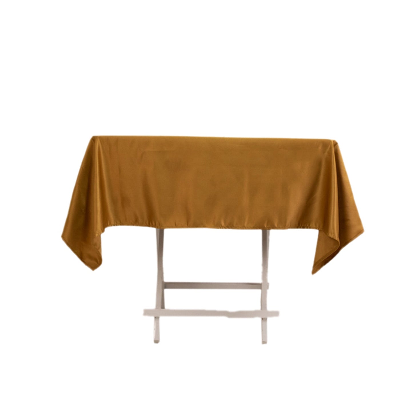 Lamour Satin 54"x54" Square Tablecloth Gold - Durable & Silk-Like Table Cover