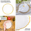 8-Pack Glass Round Charger Plates 13" in Clear with Gold Sunflower Scalloped Rim, Decorative Dinner Chargers