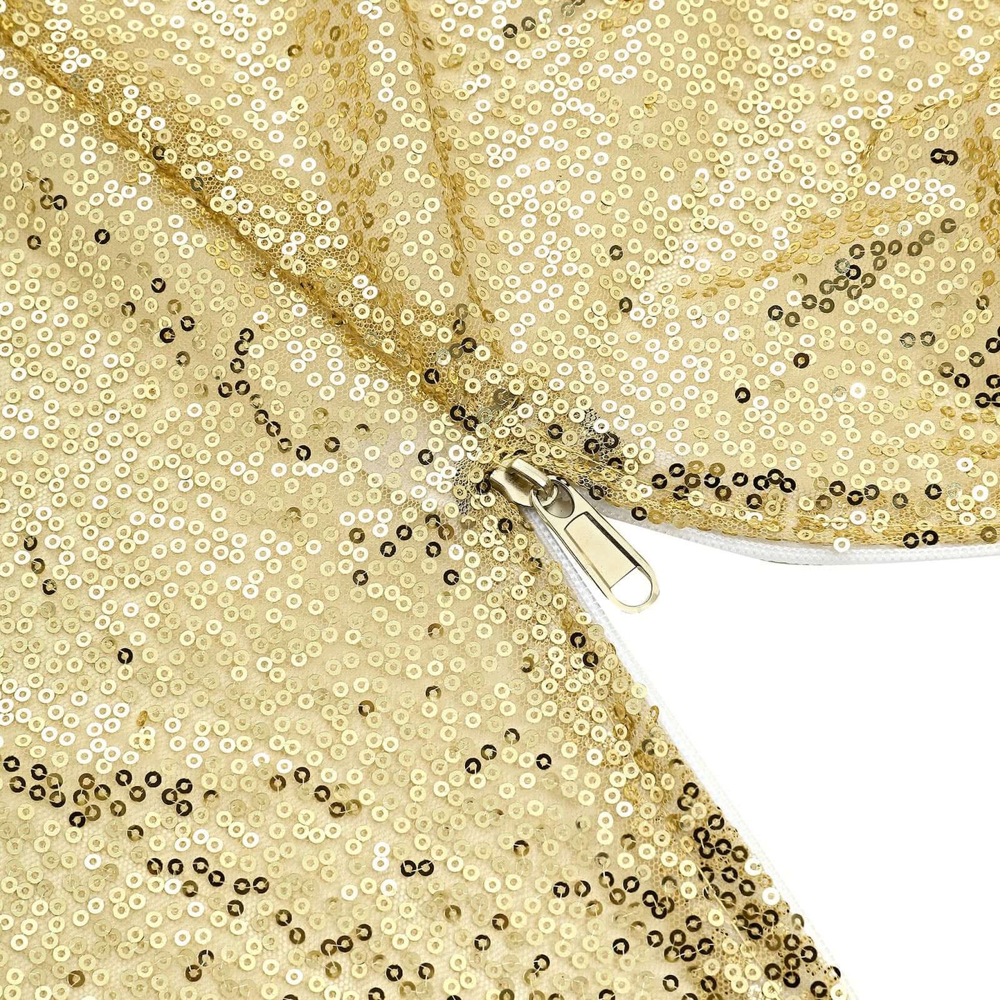 7.5ft Champagne Sparkle Sequin Round Wedding Arch Cover, Shiny Shimmer Photo Backdrop Stand Cover, 2-Sided Custom Fit