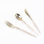 24-Pack Plastic Cutlery Set Metallic Gold with Gold Glitter - Stylish Disposable Silverware Pack 8"