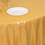 Sequin Dots Polyester Round 120" Tablecloth Shimmering Gold - Wrinkle Free & Sparkling Table Cover for Stylish Event Decor
