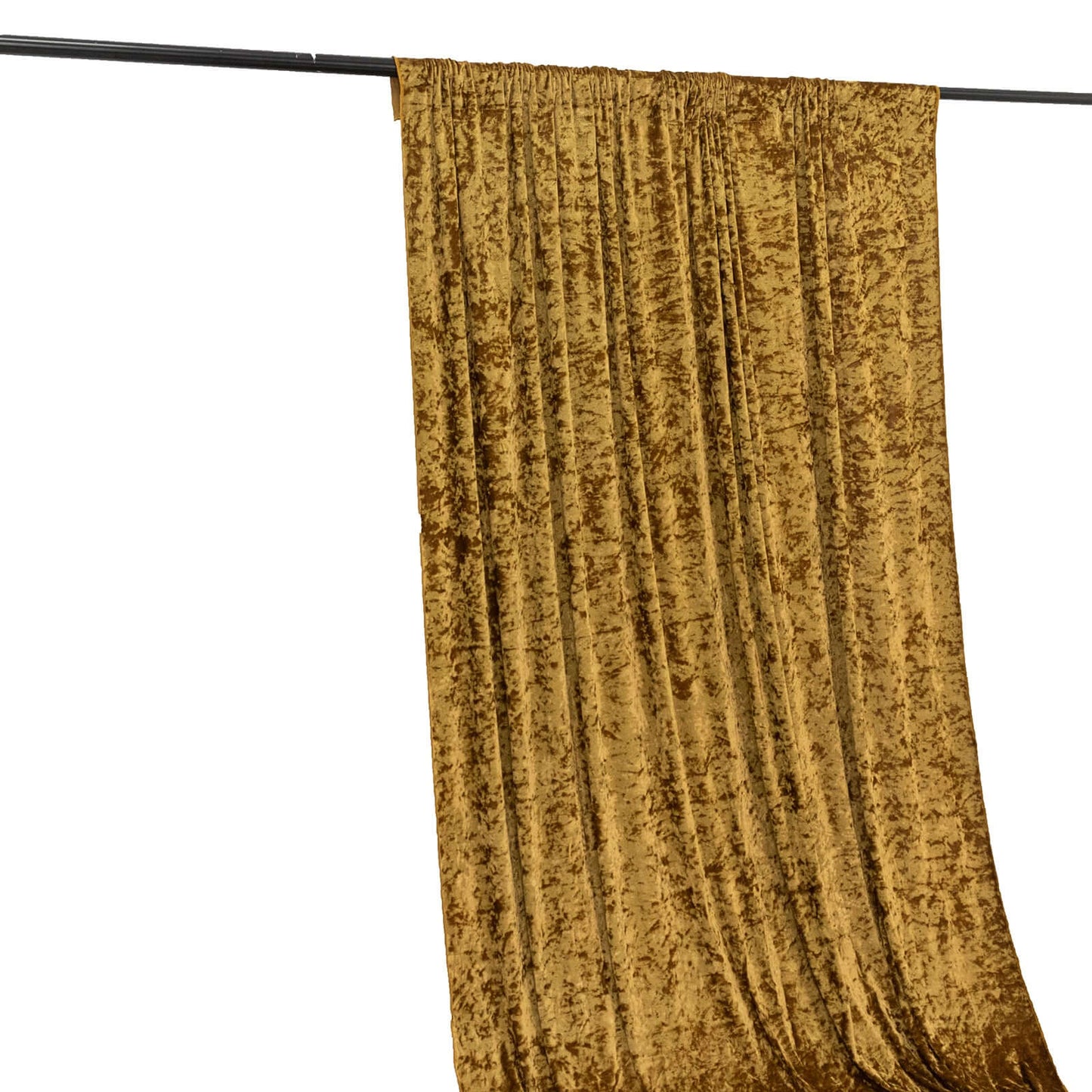 Gold Crushed Velvet Backdrop Curtain â€“ 5ft x 12ft Event Drape with Rod Pocket, Privacy Panel for Photo Booths & Events