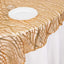 Mesh 72"x72" Table Overlay Square Tablecloth Gold Wave Design with Embroidered Sequins for Stylish Occasions