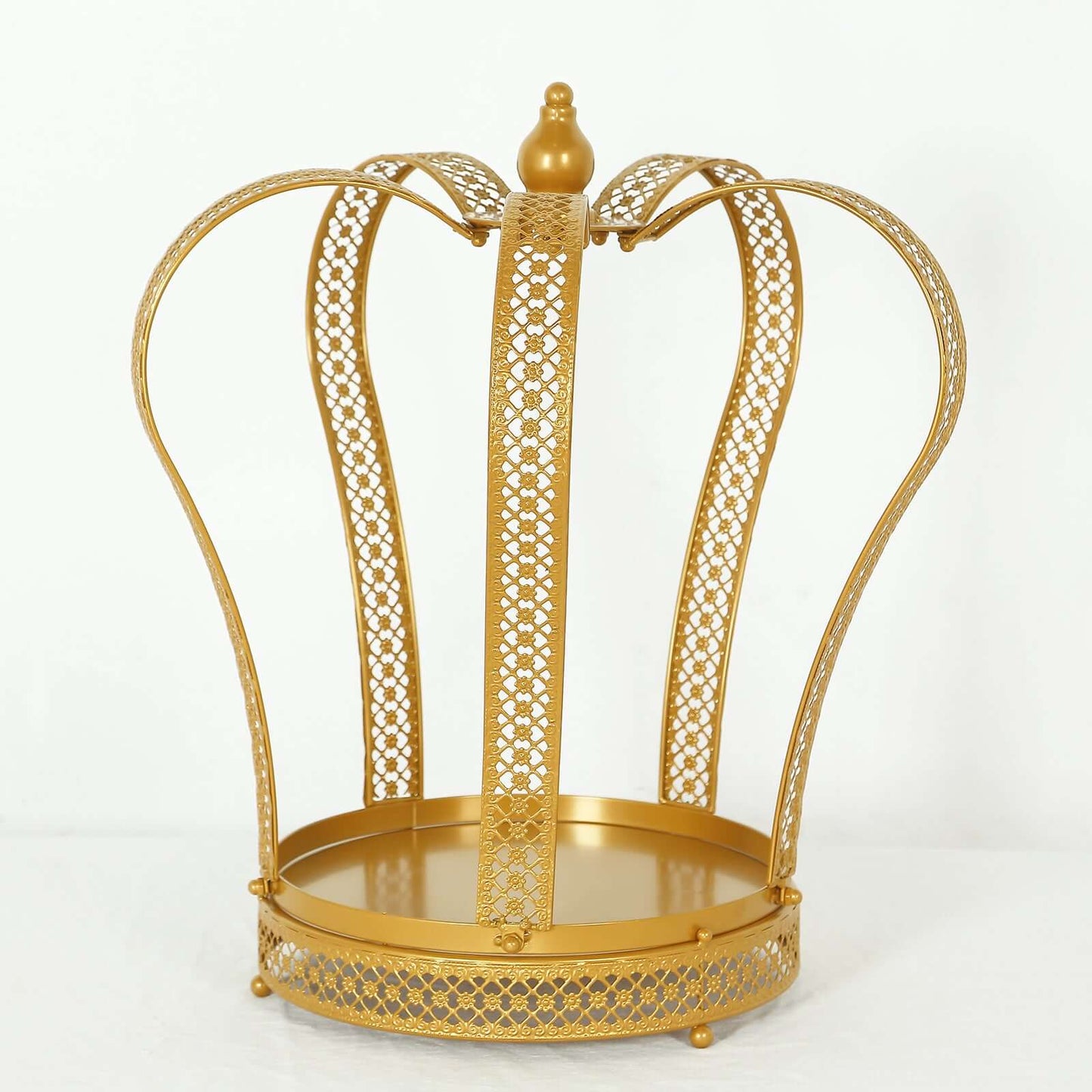 Metal Wedding Cupcake Stand Gold Princess Crown Style - Stunning Dessert Display Holder Centerpiece for Upscale Weddings & Special Occasions 19"