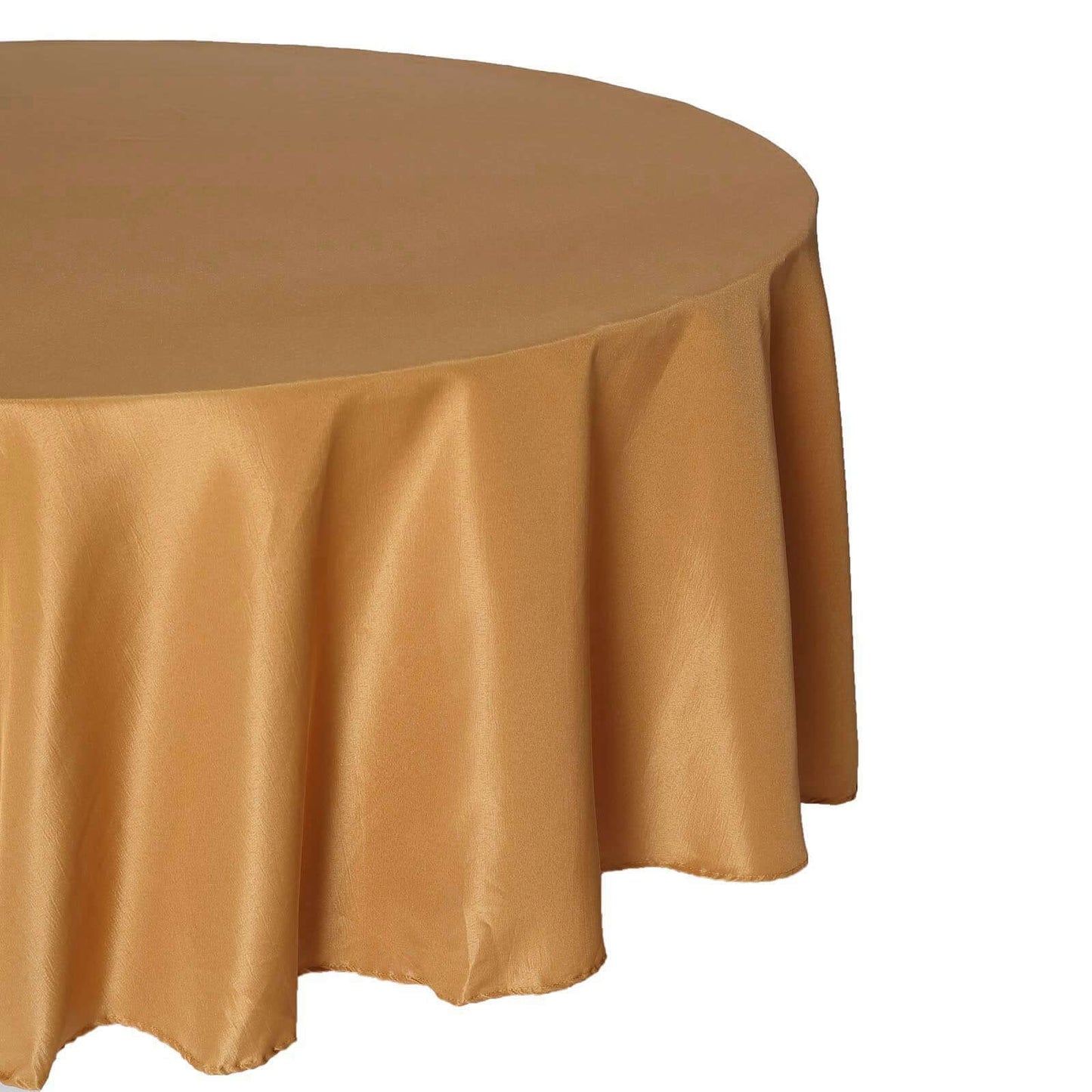 Polyester 120" Round Tablecloth Gold - Seamless Wrinkle-Resistant Design for Weddings