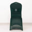Spandex Chair Cover with Silver Rhinestone Buckled Sash Band Hunter Emerald Green - Stretch Fitted Slipcover