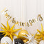 10ft Pre-Strung Metallic Gold Foil "Happy Anniversary" Banner, Party Photo Backdrop Hanging Garland - 250 GSM