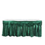 Satin 14ft Table Skirt Hunter Emerald Green - Pleated Double Drape Table Cover