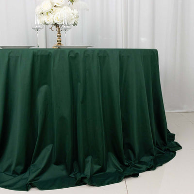 Scuba Round 132" Tablecloth Hunter Emerald Green - Wrinkle Free & Stain Resistant Seamless Table Cover