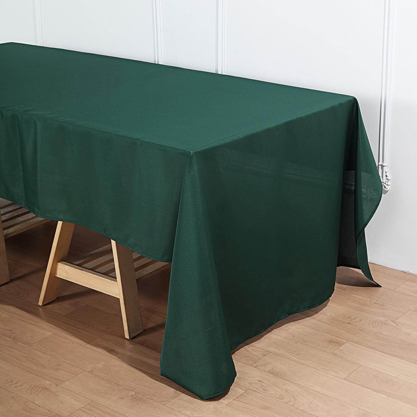 Polyester 60"x126" Rectangle Tablecloth Hunter Emerald Green - Wrinkle-Resistant Table Cover