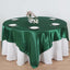 Satin 90"x90" Table Overlay Square Tablecloth Hunter Emerald Green - Smooth Finish Table Topper