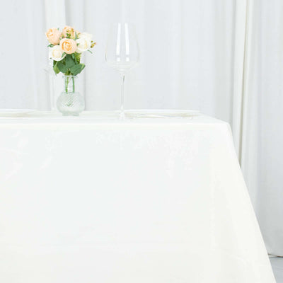 Premium Polyester Square Tablecloth 70"x70" Ivory 220GSM Wrinkle-Resistant Table Cover