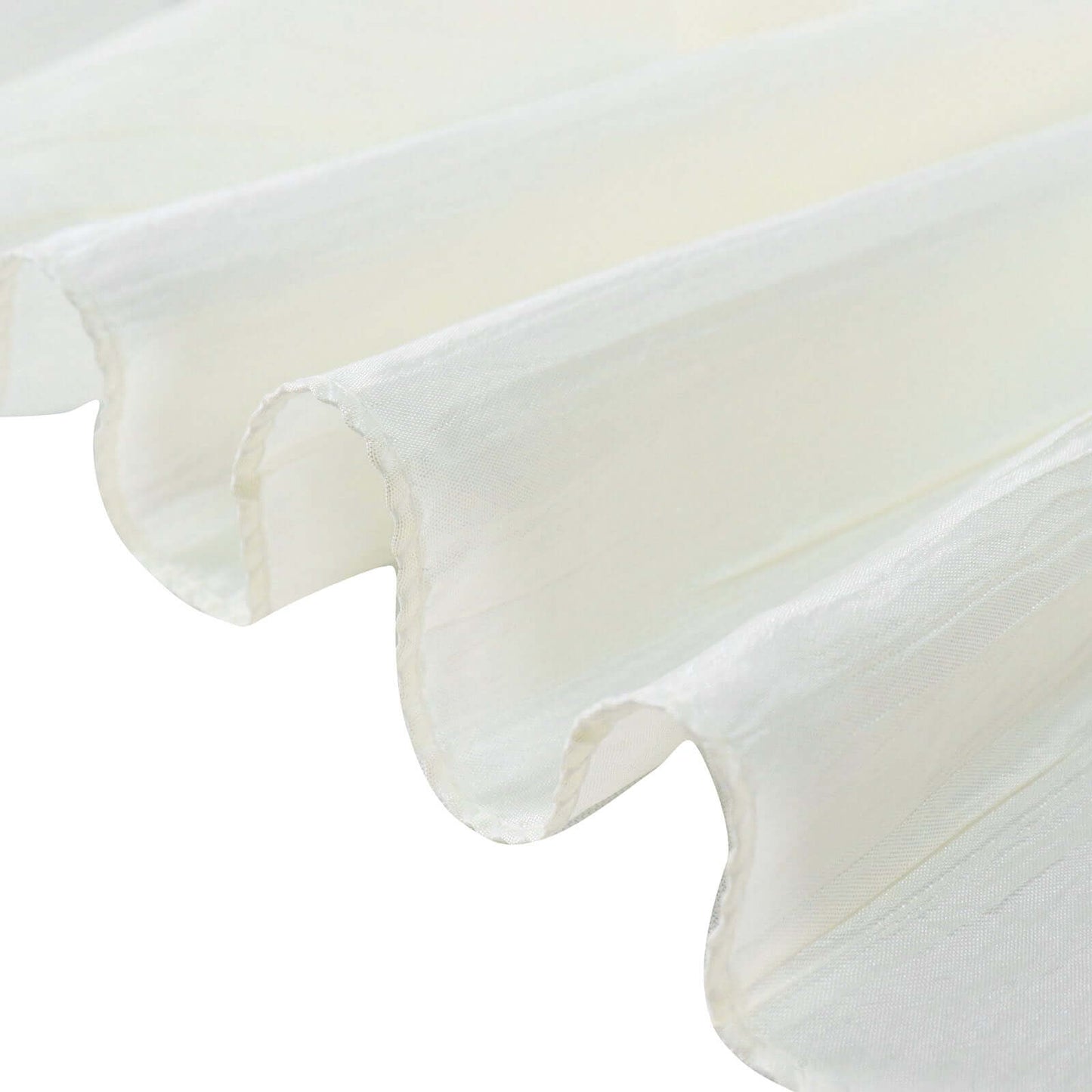 Taffeta 72"x72" Table Overlay Square Tablecloth Ivory - Accordion Crinkle Table Cover