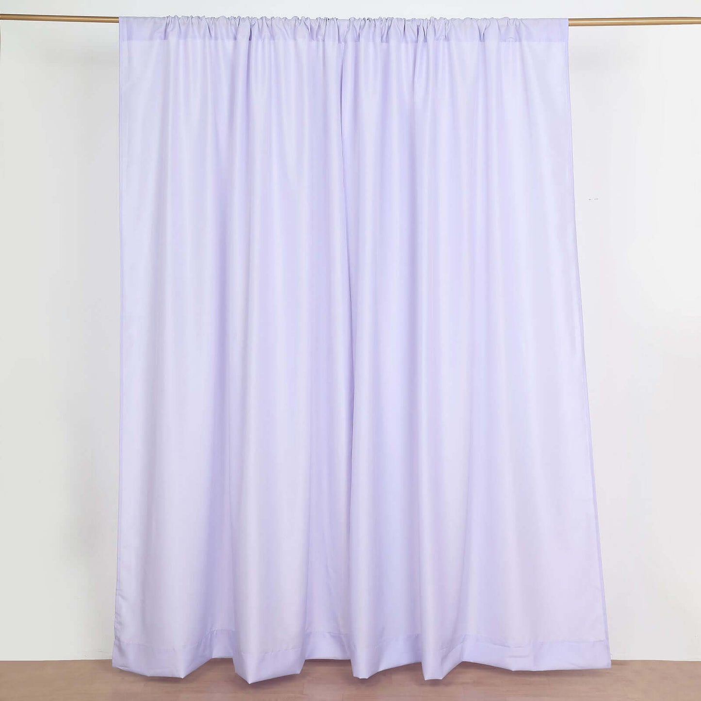 2 Pack Lavender Lilac Polyester Event Curtain Drapes, 10ftx8ft Backdrop Event Panels With Rod Pockets 130 GSM