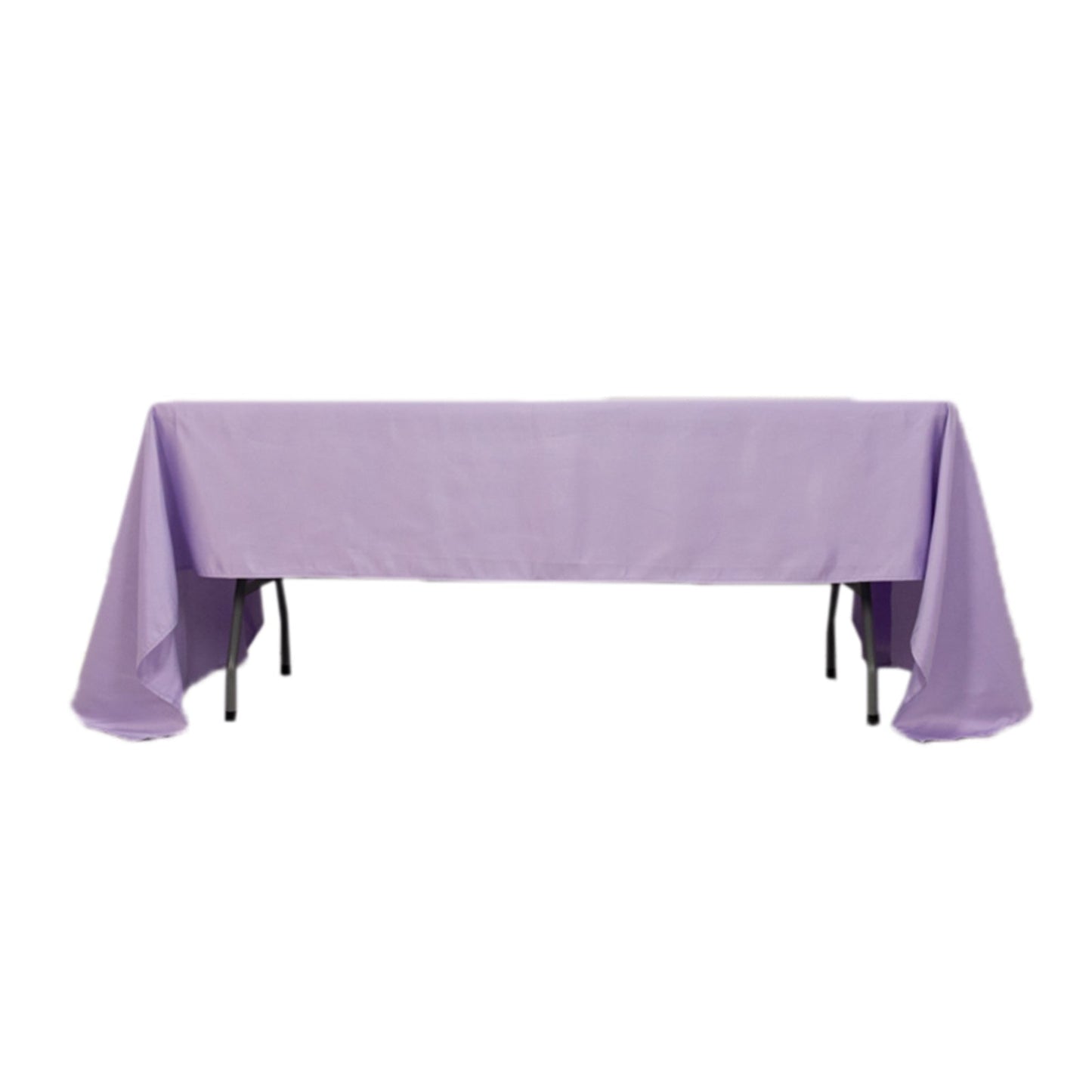 Lamour Satin 60"x126" Rectangle Tablecloth Lavender Lilac - Soft & Silk-Like Table Cover