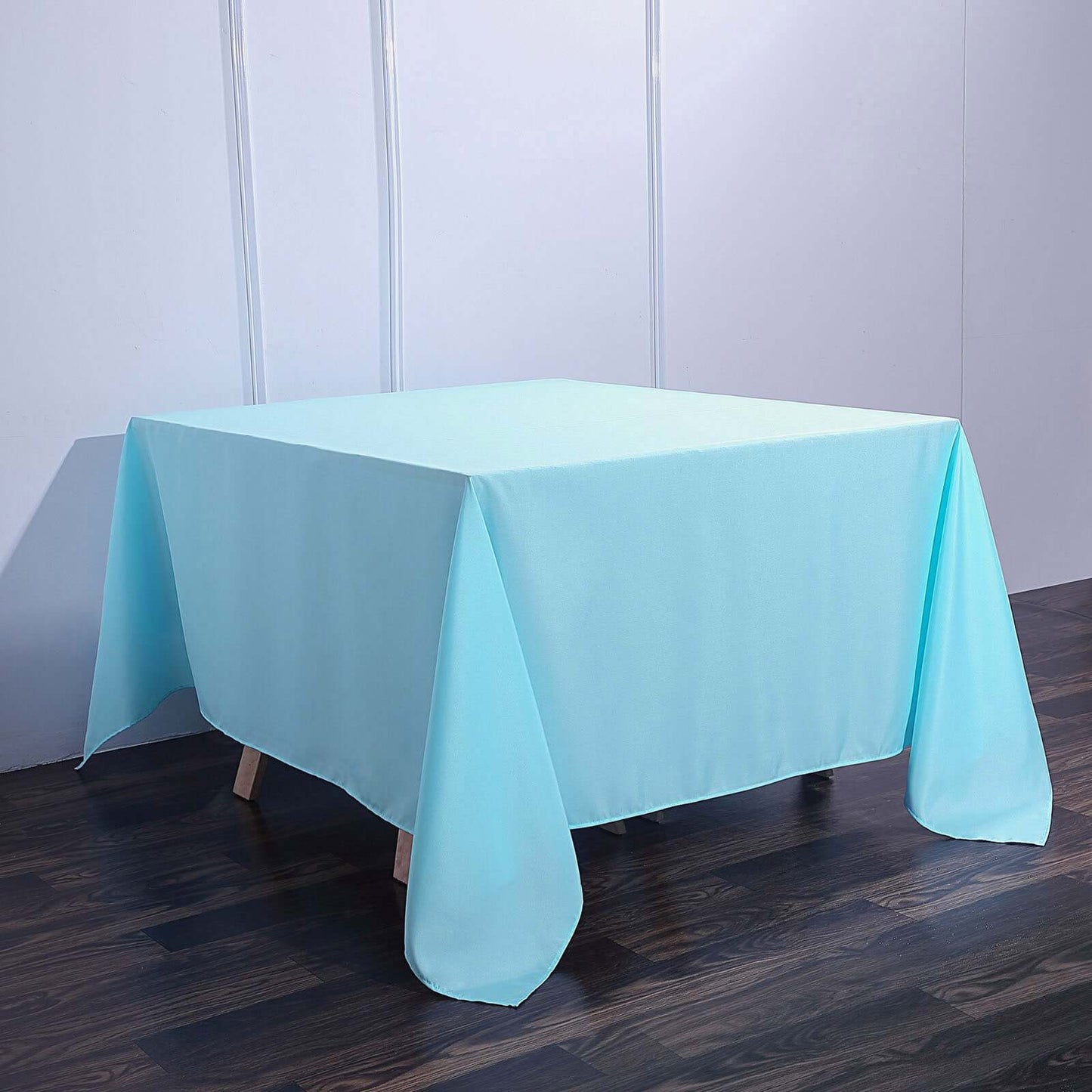 Polyester Square 90"x90" Tablecloth Light Blue - Wrinkle-Resistant & Durable Table Cover