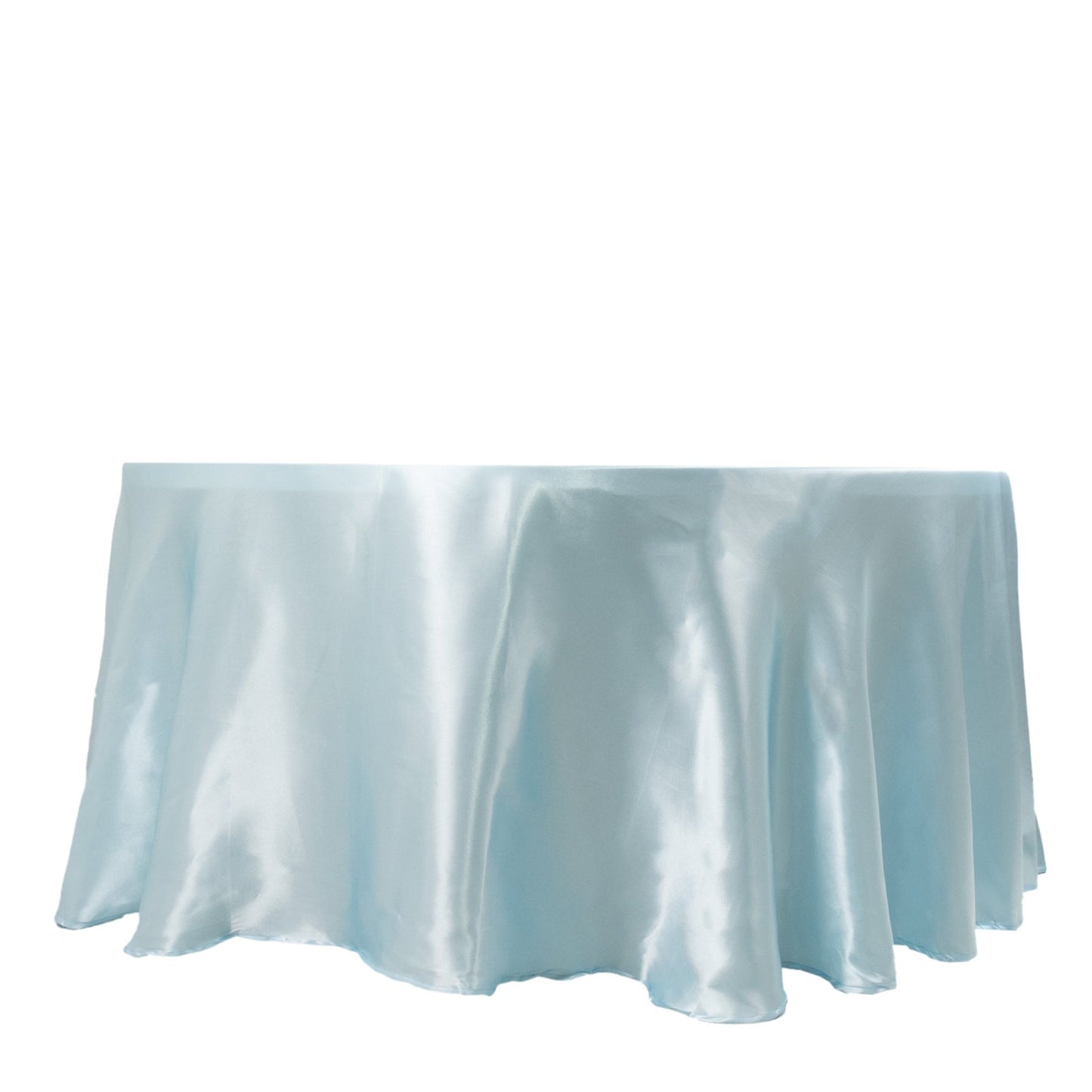 Satin 120" Round Tablecloth Light Blue - Stylish Seamless Table Cover