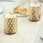 2-Pack Votive Candle Holders Gold Metal Diamond Cut Geometric Design - Perfect for Home DÃ©cor and Events 4"