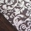 Sheer Organza 12"x108" Table Runner Roll Metallic Silver Foil Floral Swirl Design - Disposable Stylish Event Decoration