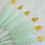 30-Pack Turkey Feathers Craft Feathers Glitter Gold Tip Mint - Decorative Feathers for DIY Party Projects