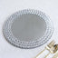 2-Pack Mirror Glass Round Charger Plates 13" with Silver Mirror Diamond Beaded Rim, Upscale Decorative Chargers