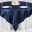 Satin 90"x90" Table Overlay Square Tablecloth Navy Blue - Smooth Finish Table Topper